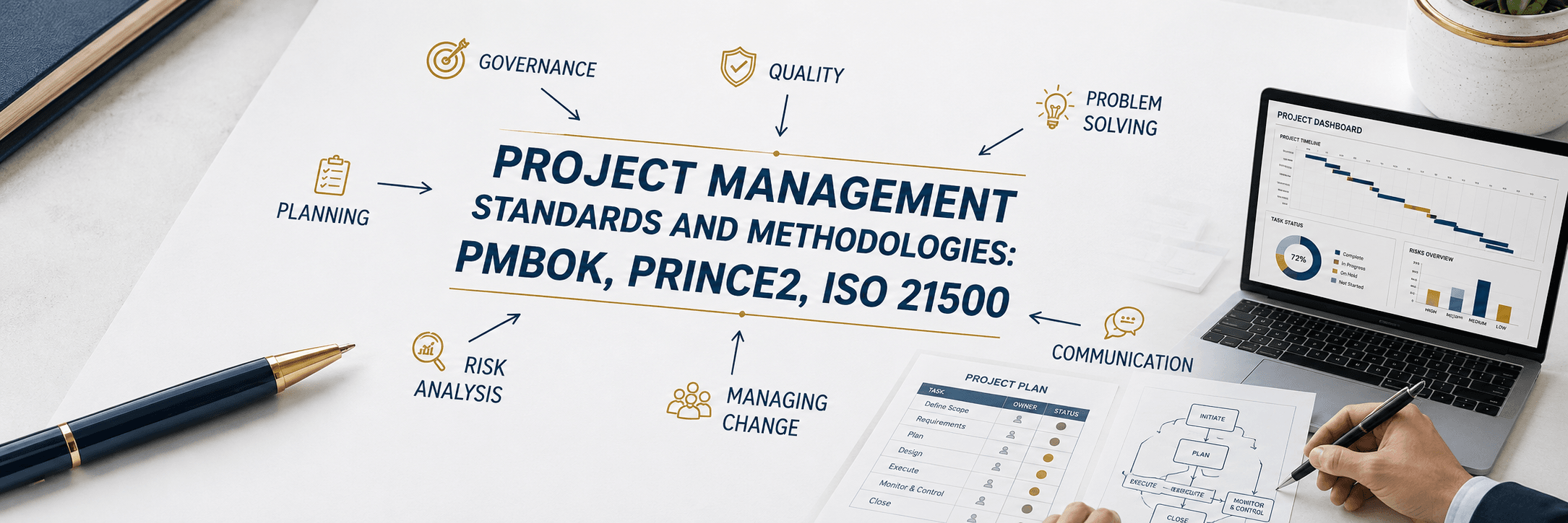 معايير ومنهجيات إدارة المشاريع: PMBOK, PRINCE2, ISO 21500