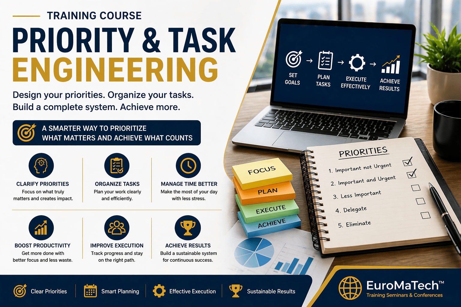 هندسة الأولويات والمهام وبناء منظومة إنجاز متكاملة